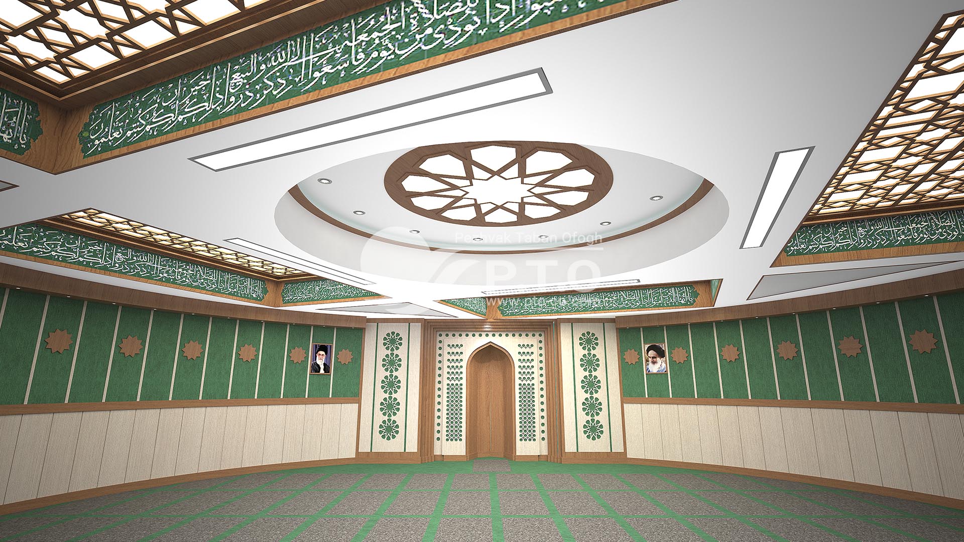 طراحی اماکن مذهبی | تجهیز اماکن مذهبی | سالن نمازخانه دادگستری کل استان همدان