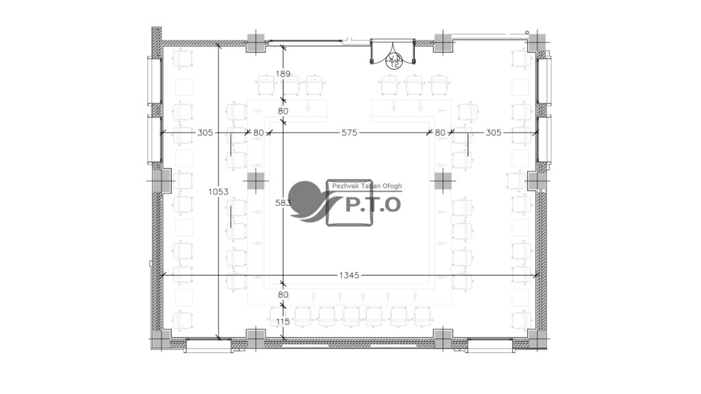 طراحی، ساخت و تجهیز سالن کنفرانس شرکت طره افشان ارومیه - پلان
